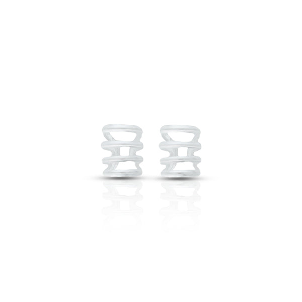 Silver Spring Design Earrings for Girls - Aggarwal jewels