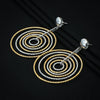 Elegant Dual-Tone Spiral Silver Drop Earrings - Aggarwal jewels