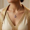 Floral Ruby Silver Pendant - Aggarwal jewels