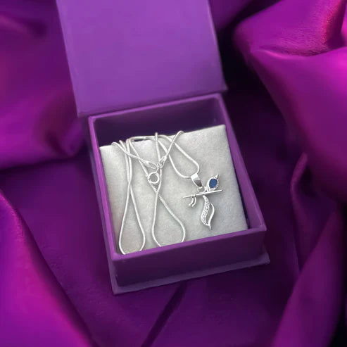 Silver Flute Pendant Intricate Modern Design - Aggarwal jewels