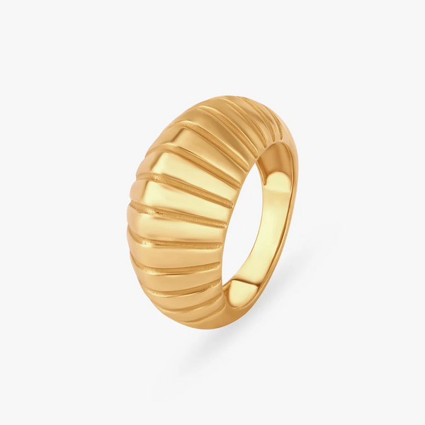 Sculpt Ridge Gold Ring - Aggarwal jewels