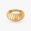 Sculpt Ridge Gold Ring - Aggarwal jewels