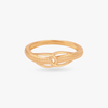 Gold knot detail ring with textured band and oval center openwork, slim profile