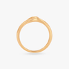 Gold plain band ring with smooth round profile and minimal visible detailing