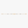Gold chain bracelet with black bead strand and round link clasp
