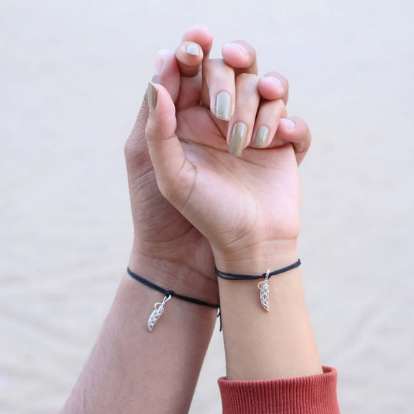 Matching Silver Knife(chaku) Bracelets for Him and Her – Perfect Boy and Girl Combo. - Aggarwal jewels