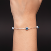 Nazar Charm Silver Evil Eye Bracelet - Aggarwal jewels