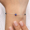 Silver Blue Evil Eye Protection Adjustable Bracelet - Aggarwal jewels