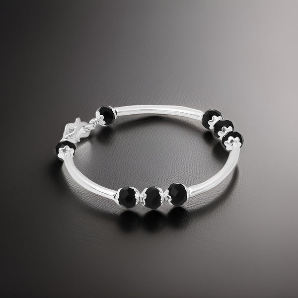 Silver Black Beads Kada for Baby - Aggarwal jewels