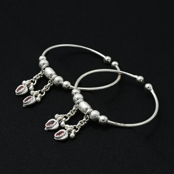 Silver Classical Heart Symbol Baby Kada - Aggarwal jewels