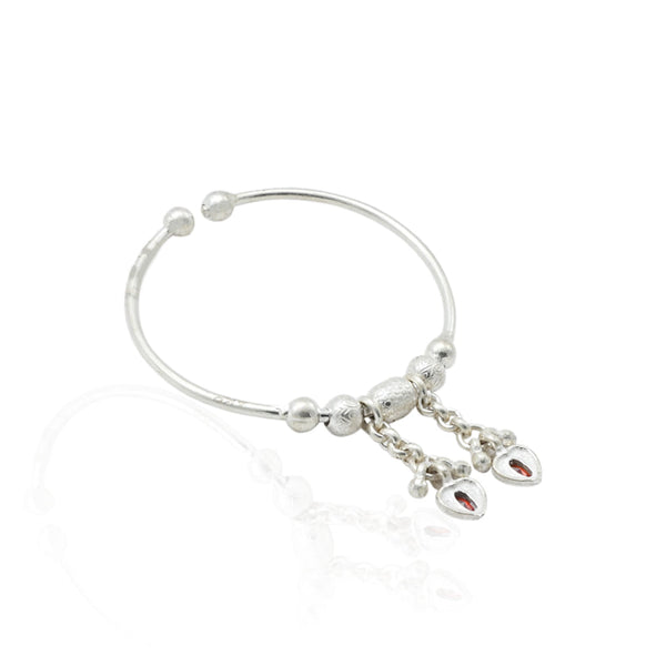 Silver Classical Heart Symbol Baby Kada - Aggarwal jewels