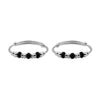 Stylish Silver Kada Featuring Sleek Black Beads - Aggarwal jewels