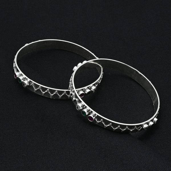 Silver Radical Two Storm Wave Bangles - Aggarwal jewels