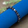 Midnight Aura Black Bead Silver Bracelet - Aggarwal jewels