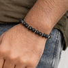 Midnight Aura Black Bead Silver Bracelet - Aggarwal jewels