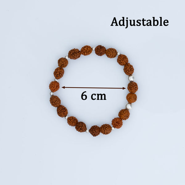 Shiv Energy Rudraksha Bracelet with Silver Accents - Aggarwal jewels