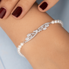 Glamorous Wedding Pearl Bracelet with Crystals - Aggarwal jewels