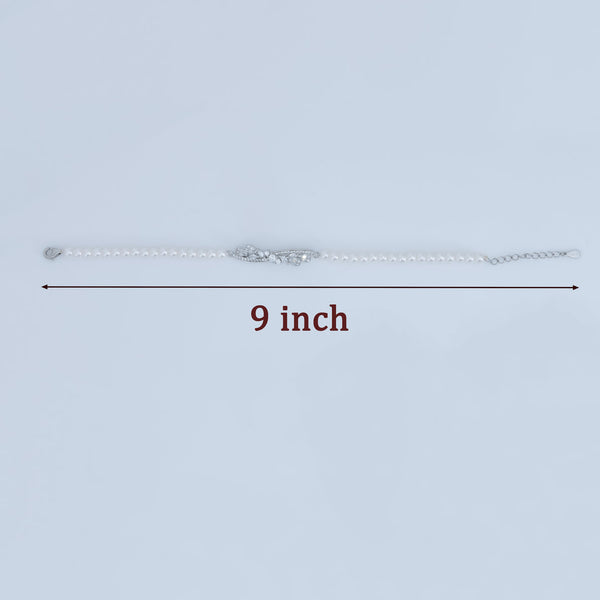 Glamorous Wedding Pearl Bracelet with Crystals - Aggarwal jewels