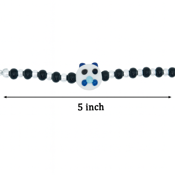 White Playful Silver & Black Beaded baby Bracelet - Aggarwal jewels