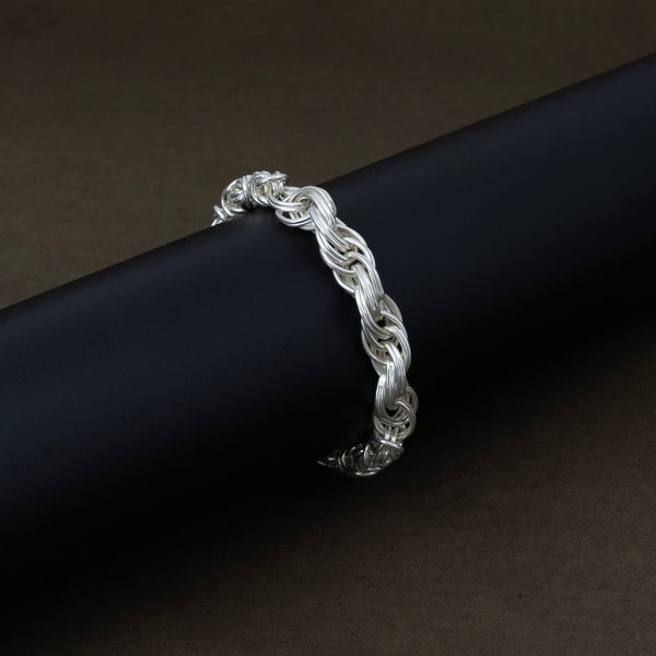 Classic Silver Rope Chain Bracelet for Men - Aggarwal jewels