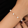Rose Gold Plated Pearl Silver Bracelet - Aggarwal jewels