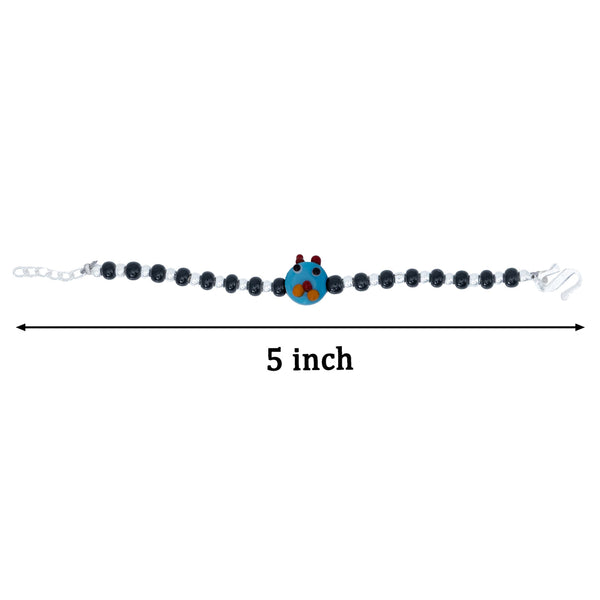 Blue Playful Silver & Black Beaded baby Bracelet - Aggarwal jewels