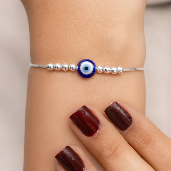Good Luck Evil Eye Adjustable Bead Bracelet - Aggarwal jewels