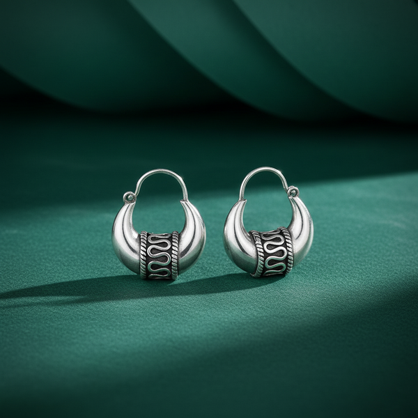 Royal Oxidized Silver Boy's Bali - Aggarwal jewels