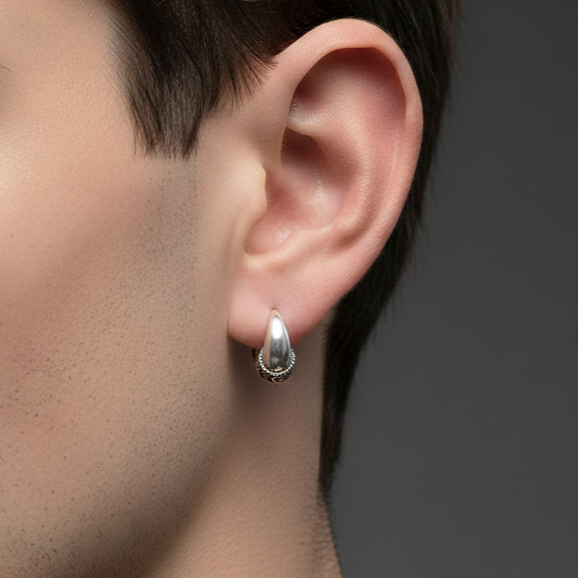 Royal Oxidized Silver Boy's Bali - Aggarwal jewels