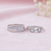 His & Her Silver Couple Rings Infinity Star & Geometric Design - Aggarwal jewels