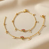 Lotus Anklet Gold Polish Silver - Aggarwal jewels