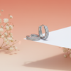 Silver Double-Row CZ Hoop Earrings - Aggarwal jewels