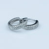 Silver Double-Row CZ Hoop Earrings - Aggarwal jewels