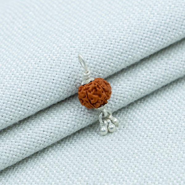 Silver Rudraksha Classic Ghungroo Pendant - Aggarwal jewels