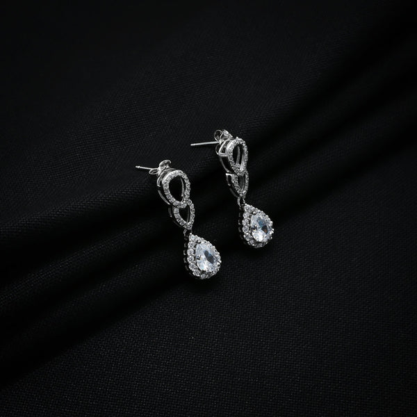 Sterling Silver Teardrop Chain Necklace Set - Aggarwal jewels