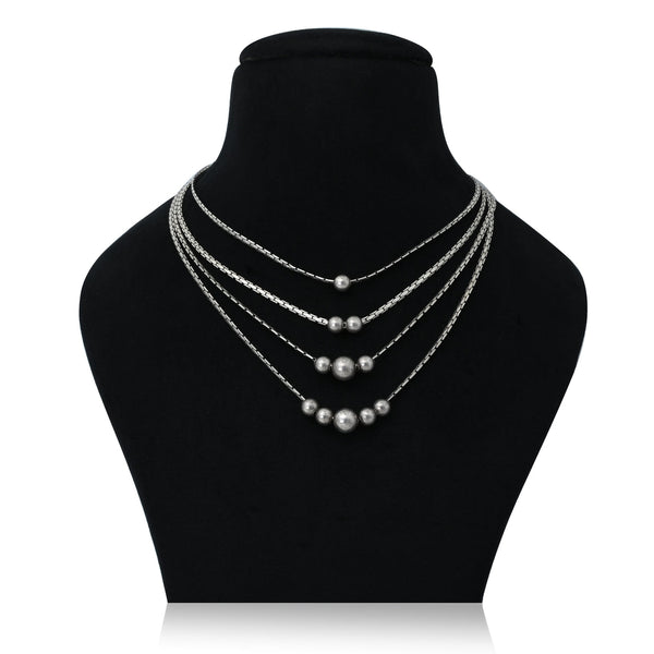 Glamorous Pearl Design Silver Chain Necklace for Women - Aggarwal jewels