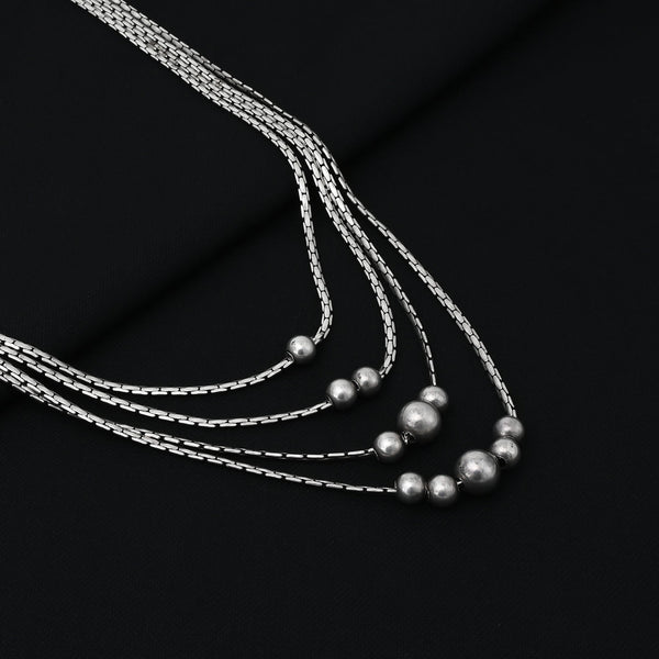 Glamorous Pearl Design Silver Chain Necklace for Women - Aggarwal jewels