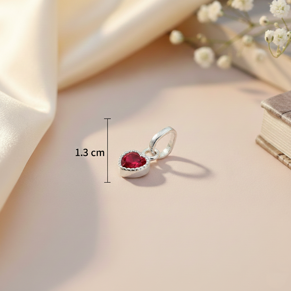 Premium Heart-Shaped Stone Silver Pendent Necklace - Aggarwal jewels