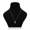 Silver Center CZ Oval Design Gem Stone Chain Pendant for Girls - Aggarwal jewels