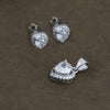 Silver Heart Solitaire Pendant & Earrings Set - Aggarwal jewels