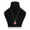 Red Heart Design Chain Pendant with Multiple Stones - Aggarwal jewels