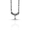 Sterling Silver Round Green and Purple leaf Gemstone Mangalsutra - Aggarwal jewels