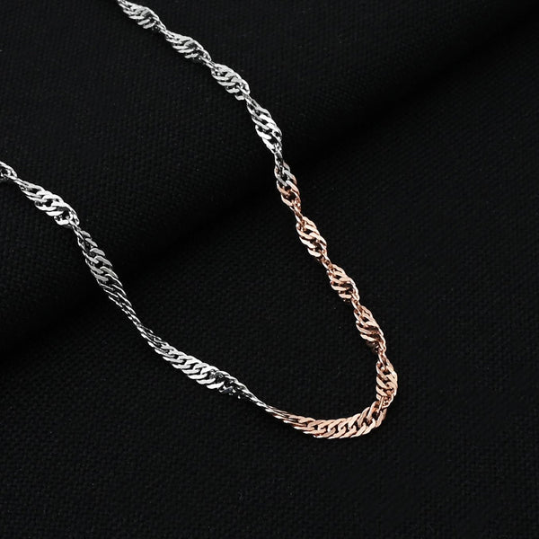 Silver Rose Gold Fashionable Girls Chain - Aggarwal jewels