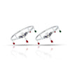 Silver Red and Green Bead with Peacock Design Kada Payal for Girls - Aggarwal jewels