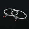 Silver Red and Green Bead with Peacock Design Kada Payal for Girls - Aggarwal jewels