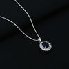 Sterling Silver Oval Shape Blue Stone Pendant for Girls - Aggarwal jewels