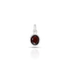 Silver Center Red Oval Design Pendant for Girls - Aggarwal jewels