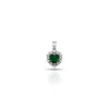 Silver Center Green Gem Stone Heart Shape Pendant for Girls - Aggarwal jewels