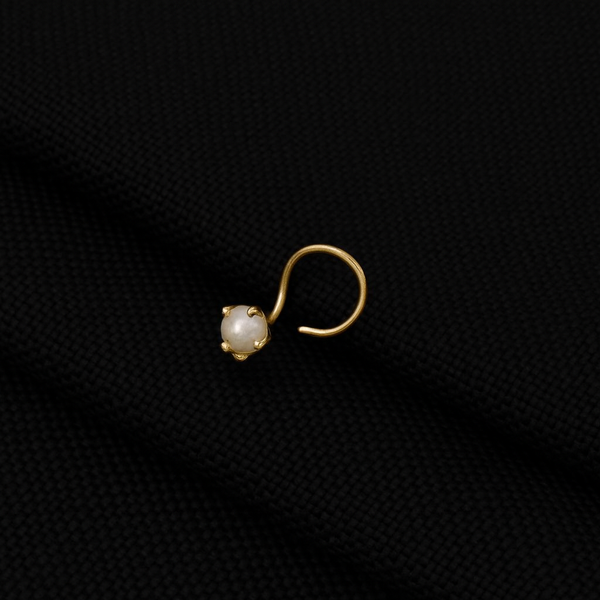 13 Pcs ₹999 combo) Pearl Glow Gold Polish Silver Nose Pin - Aggarwal jewels