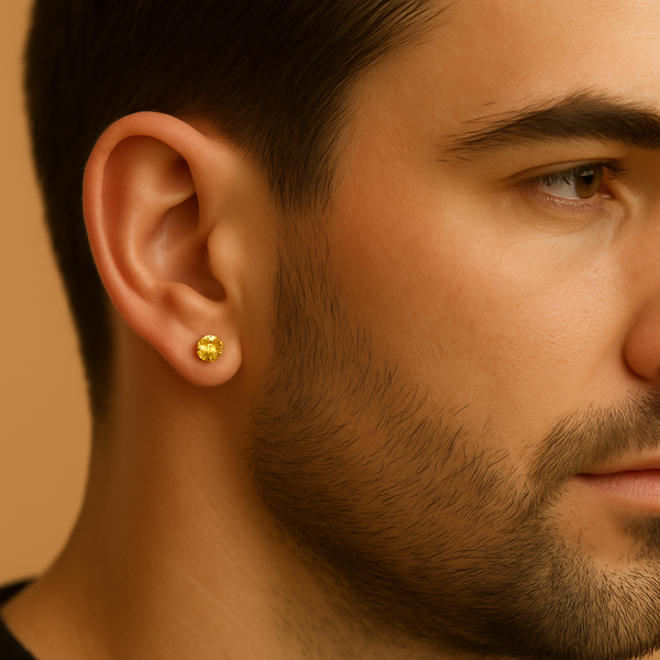 2 Pcs Combo) Color Your Spark Round Stones Unisex Silver Earrings in Vibrant lung - Aggarwal jewels